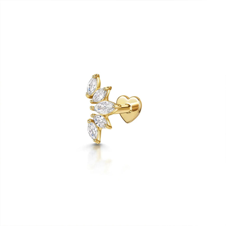 AIDE Heart Round Ball Flat Helix Piercing Earring 925 Sterling Silver Ear Studs Geometric Zircon Exquisite Trinket Studs Aretes PlatiNum