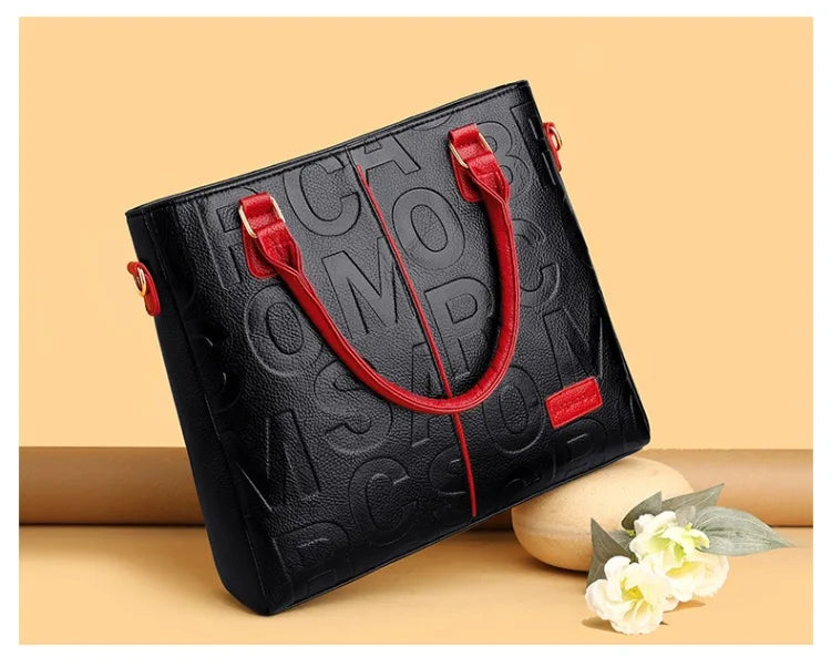 Ladies Large Capacity Leather Shoulder Bag 2025 New Style Urban Simple Tote Bag Women's Single Shoulder Bag Daily Match PlatiNum