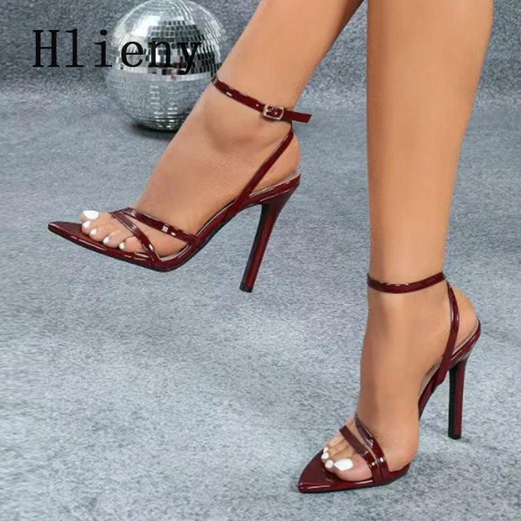 Hlieny 2026 Sandali delle nuove donne Cinturino con fibbia alla caviglia Summer Fashion Party Punta a punta Tacchi alti sottili Scarpe da banchetto da donna