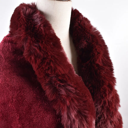 Winter New Fashion Warm Sleeve Plush Cape Cape Large Loose Bat Sleeve Plush Coat Cardigan Women
