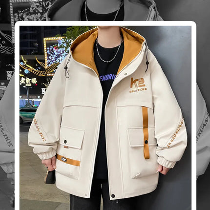 High Quality Men's Casual Hooded Jackets 2026 Spring Autumn Outdoor Coat Youth Streetwear Plus Size M-4XL Top Windproof Clothing
