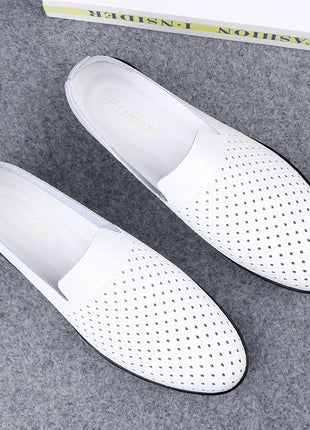 Scarpe da uomo in vera pelle Casual formali mocassini da uomo mocassini estate italiana traspirante Slip on scarpe da barca maschili Over Size 50 51