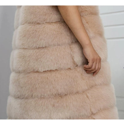 ZADORIN 9 Steps Luxury High Imitation Long Fluffy Thick Warm Faux Fur Coat Women Winter Long Sleeve Fur Coats Female Outerwear