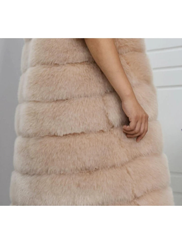 ZADORIN 9 Steps Luxury High Imitation Long Fluffy Thick Warm Faux Fur Coat Women Winter Long Sleeve Fur Coats Female Outerwear