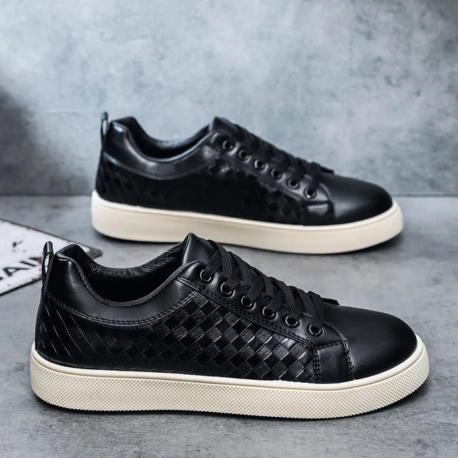 New Spring Autumn Low Cut Men's Board Shoes Fashion Lightweight Plaid Men's Casual Single Shoes