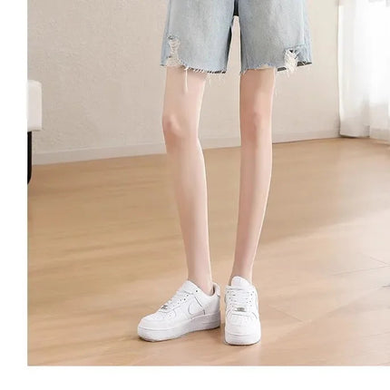 Blue Denim Shorts For Women High-Waisted Loose-Fit Slimming Casual Straight-Leg Mid-Length Summer New Arrival 2024 PlatiNum