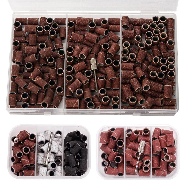 Nail Sanding Ring Bands 80/120/180/240 Grit Electric Manicure Drill Grinding Heads UV Gel Polish Removal Pedicure Abrasive Tools 2028