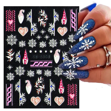80-90pcs/jar Hollow Out Gold Nail Glitter Sequin Snow Flakes 8/10mm Mixed Metal Snowflakes 2023 DIY Snow Flake Manicure Decor 2028
