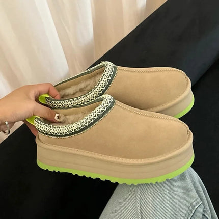 Tasman Winter Warm Wool Women's Tazz Classic Ultra Mini Slippers Thin Sole Genuine Leather And Fur Snow Boots