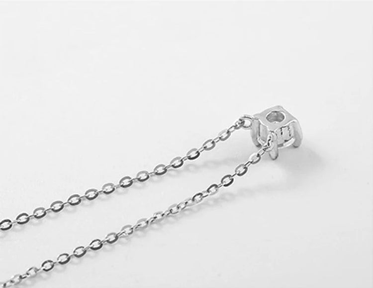 Hot 925 Sterling Silver 14k Gold Plated Necklace Versatile Sparkling Zircon Choker Clavicle Chain for Women Wedding Jewelry PlatiNum