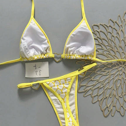 Micro Bikini 2026: Costume da Bagno Push-Up Sexy da Donna, Set Bikini Brasiliano con Stampa a Righe, Biquini Estivo da Spiaggia