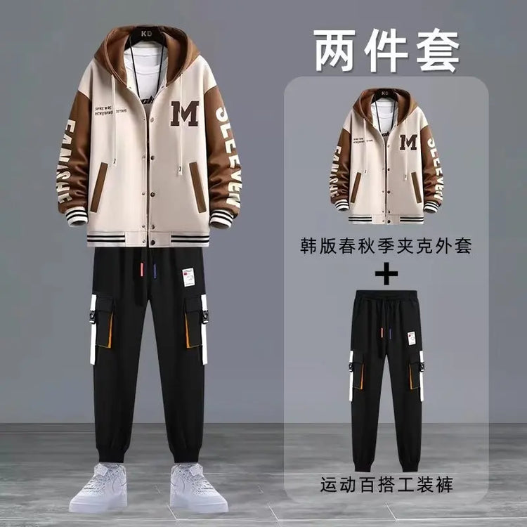 2022 Spring Autumn Men's Sets Print Tracksuit Men 2 Pieces Set Hoodies+Sweatpants Japan Fashion Men Clothing Jogging Sets Men