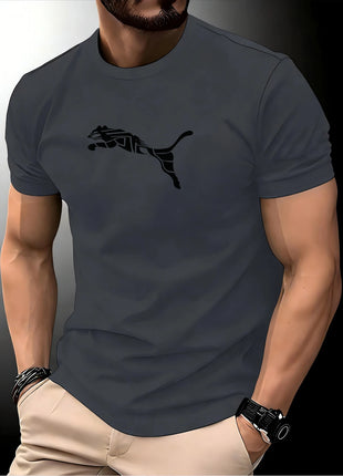 T-shirt imprimée léopard renard homme mode nouvelle été luxe col rond tendance décontractée Y2K T-shirt sportif fitness haut de gamme de haute qualité