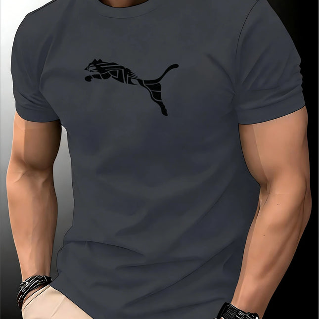 T-shirt con stampa leopardata volpe moda uomo nuova estate di lusso girocollo tendenza casual Y2K T-shirt sportiva fitness di fascia alta di alta qualità