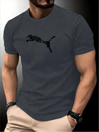 T-shirt imprimée léopard renard homme mode nouvelle été luxe col rond tendance décontractée Y2K T-shirt sportif fitness haut de gamme de haute qualité