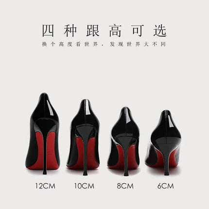 2025 New High Heels Women's Thin Heel French Sexy Leopard Pattern Internet Red Single Shoe 12CM Large Widening Thin Heel PlatiNum