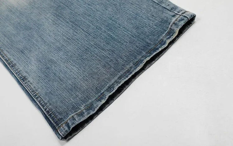 Jeans Vintage da Donna, Stile Americano Retrò, Gamba Larga Y2k, Vita Alta, Blu Chiaro, Pantaloni da Cowboy