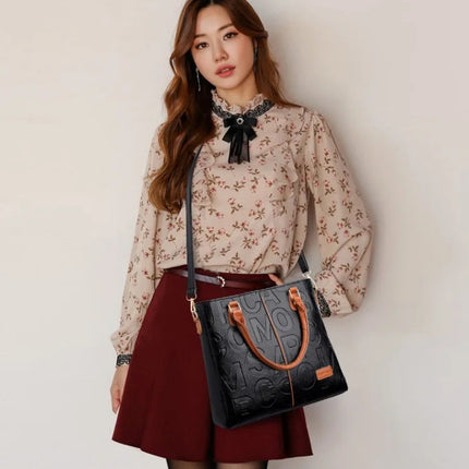 Ladies Large Capacity Leather Shoulder Bag 2025 New Style Urban Simple Tote Bag Women's Single Shoulder Bag Daily Match PlatiNum