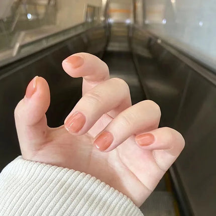 24Pcs Simple Square Head Fake Nail with nude design White Gradient French Press on False Nails Short Full Cover Nail Tips
