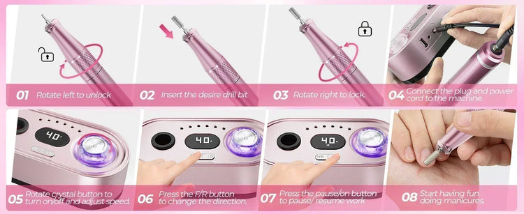 2026 Pro Specialist Electric Nail Refiner 40000RPM LCD Digital Nail Drill Machine Pack For Acrylic Gel Nails Salon Manicure Instrument