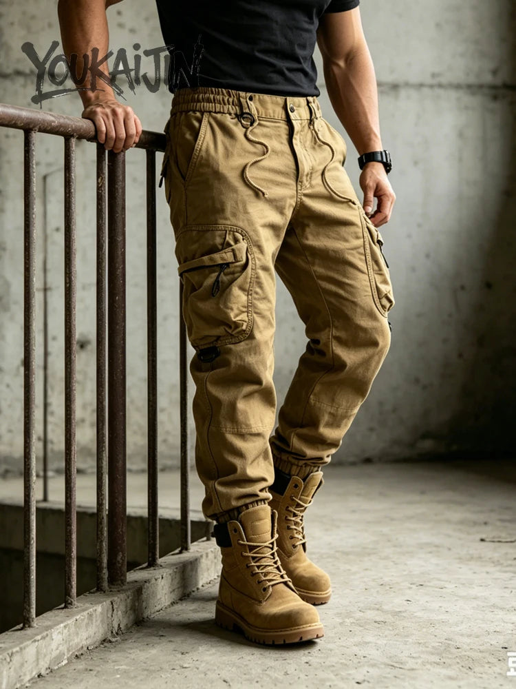 Mens Cargo Pants Autumn Winter Casual Mens Pant Baggy Regular Cotton Trousers Male Combat Military Tactical Pants Multi Pockets