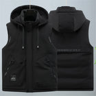 Autumn Winter Thick Vest Men Plus Size 8XL Cargo Vests Patchwork Sleeveless Jacket Fashion Casual Hooded Vest Male