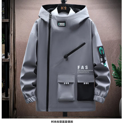 Autumn Men Tracksuit Casual Spring Sportswear Hooded patchwork Jackets Pants 2 Piece Sets Hip Hop Running Sports Suit