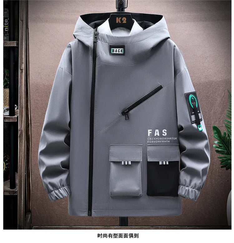 Autumn Men Tracksuit Casual Spring Sportswear Hooded patchwork Jackets Pants 2 Piece Sets Hip Hop Running Sports Suit