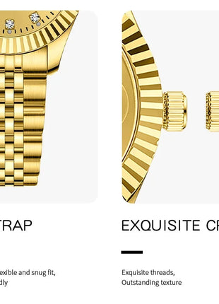NIBOSI Orologi da donna con diamanti Orologio da donna casual di moda di lusso delle migliori marche Orologio da donna con data settimanale automatica impermeabile Reloj platinumshop