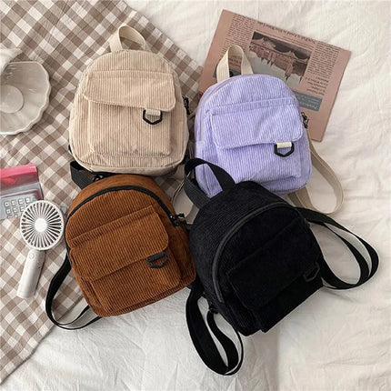 Mini Backpack Square Bag Korean Version Fashionable Sweet Shoulder Bag Female's Schoolbag Stylish  Simple Crossbody Bag Casual PlatiNum
