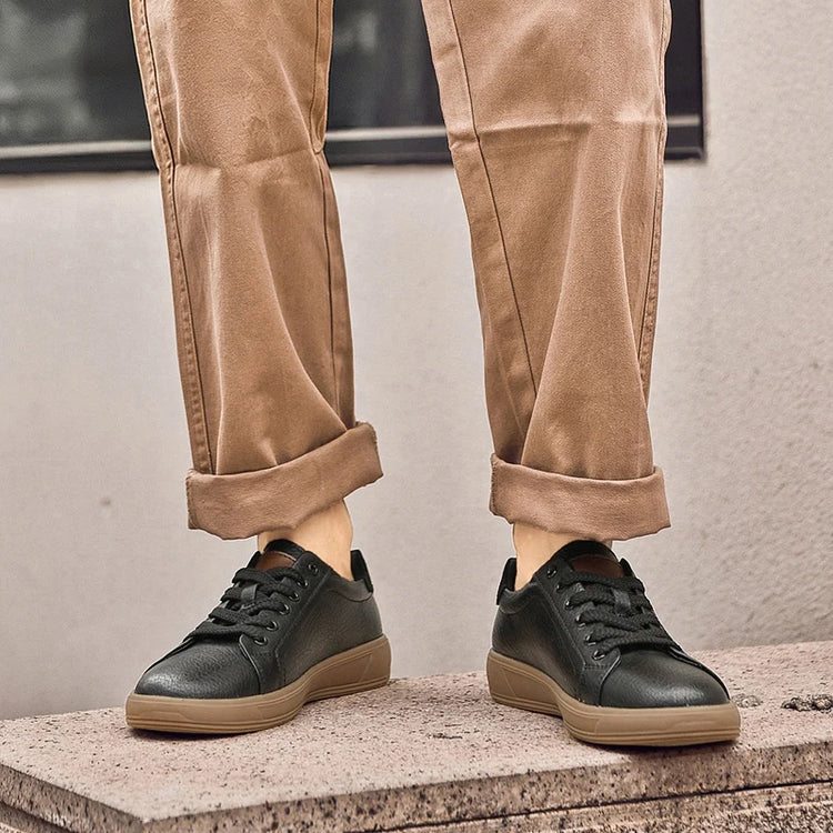 Fashion Brand Men Genuine Leather Shoes Comfortable Man Casual Shoes Outdoor Sports Sneakers Skateboard Footwear Tenis Masculino