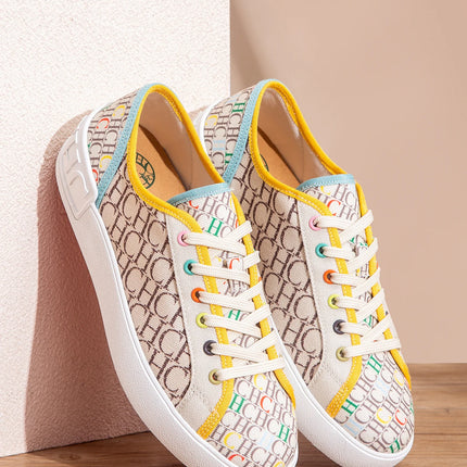 C-H Women's Casual Shoes  Autumn New Comfortable Canvas Shoes Skeleton Correction Woman Walking Shoes