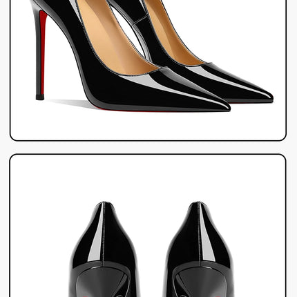 Scarpe da Donna 2026 di Tendenza Lusso con Suola Rossa Tacchi Alti a Punta Stiletto 12 cm Comode per Feste e Cerimonie