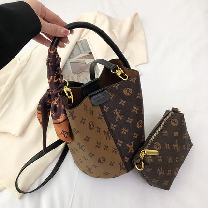 Advanced fashion bag for women 2025 new casual women's bag, large capacity bucket bag, shoulder bag, diagonal cross bag PlatiNum