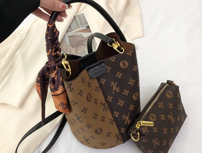 Advanced fashion bag for women 2025 new casual women's bag, large capacity bucket bag, shoulder bag, diagonal cross bag PlatiNum