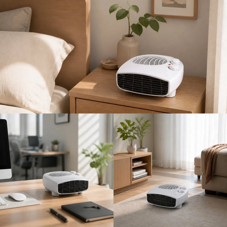 2000W Portable Electric Heater with Adjustable Thermostat and 3 Operating Modes, Fast Heating for Rooms of 13-20m², Overheating Protection