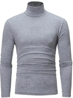 Thermal Underwear Tops Men Spring Clothes Thermal Shirt Autumn Men's Winter Tights High Neck Thin Slim Fit Long Sleeve T-shirt