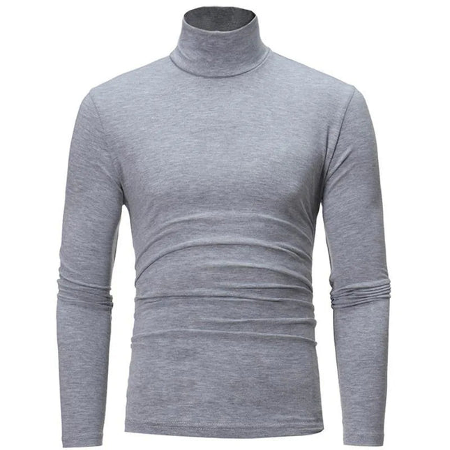 Thermal Underwear Tops Men Spring Clothes Thermal Shirt Autumn Men's Winter Tights High Neck Thin Slim Fit Long Sleeve T-shirt PlatiNum