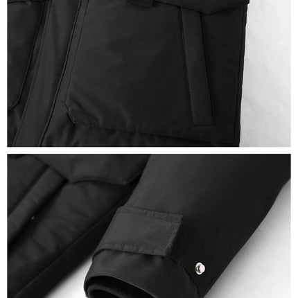 Winter -30 Degree Down Jacket Men Down Cotton Parkas Coat Mid-length Large Fur Collar Male Thicken Coat Snow Overcoat Parka