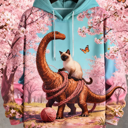 2026 Funny Dinosaur Cat Solider 3d Print Hoodies Men Women Fashion Oversized Hoodie Sweatshirt Animal Coat Sweats Mens Clothing