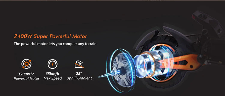 Monopattino Elettrico GELEIPU Z1 PRO per Adulti, Velocità Massima 65km/h, Doppio Motore 2400W, E-Scooter Potente platinumshop