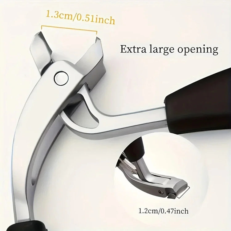 Heavy‑Duty Nail Clippers with Wide Jaw Opening, Inclined Arc Blade Nail Cutter for Thick Hard Fingernails & Toenails, Household Manicure Pedicure Tool