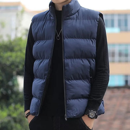 2026 Men's Lightweight Down Jacket - Windproof Sleeveless Winter Casual Coat - Thick and Warm Waist Cover - Street Style
