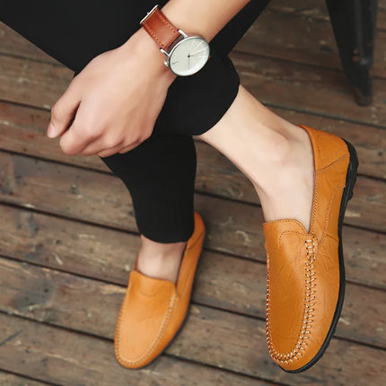 Scarpe Casual in Pelle da Uomo, Sneakers Estive di Lusso in Vera Pelle, Mocassini Italiani Traspiranti Slip-on