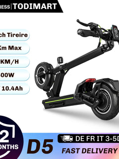 Monopattino elettrico Todimart D5S 490W 48V 10.4AH, autonomia 24KM, pneumatici fuoristrada da 10 pollici, sistema di sospensioni rigide, monopattino elettrico per adulti con APP.
