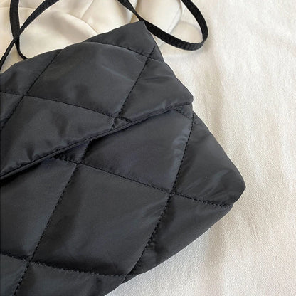Yogodlns Large Capacity Crossbody Square Bags Casual Chain Women Underarm Bags Fashion Quilted All-match Winter Simple Shopping