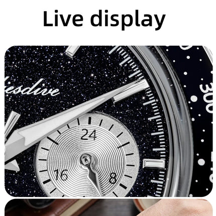 ADDIESDIVE Mens Quartz Chronograph Watch VK64 Movement 40mm Stainless Steel K1 Bubble Crystal BGW9 Lume 100M Water Resistant