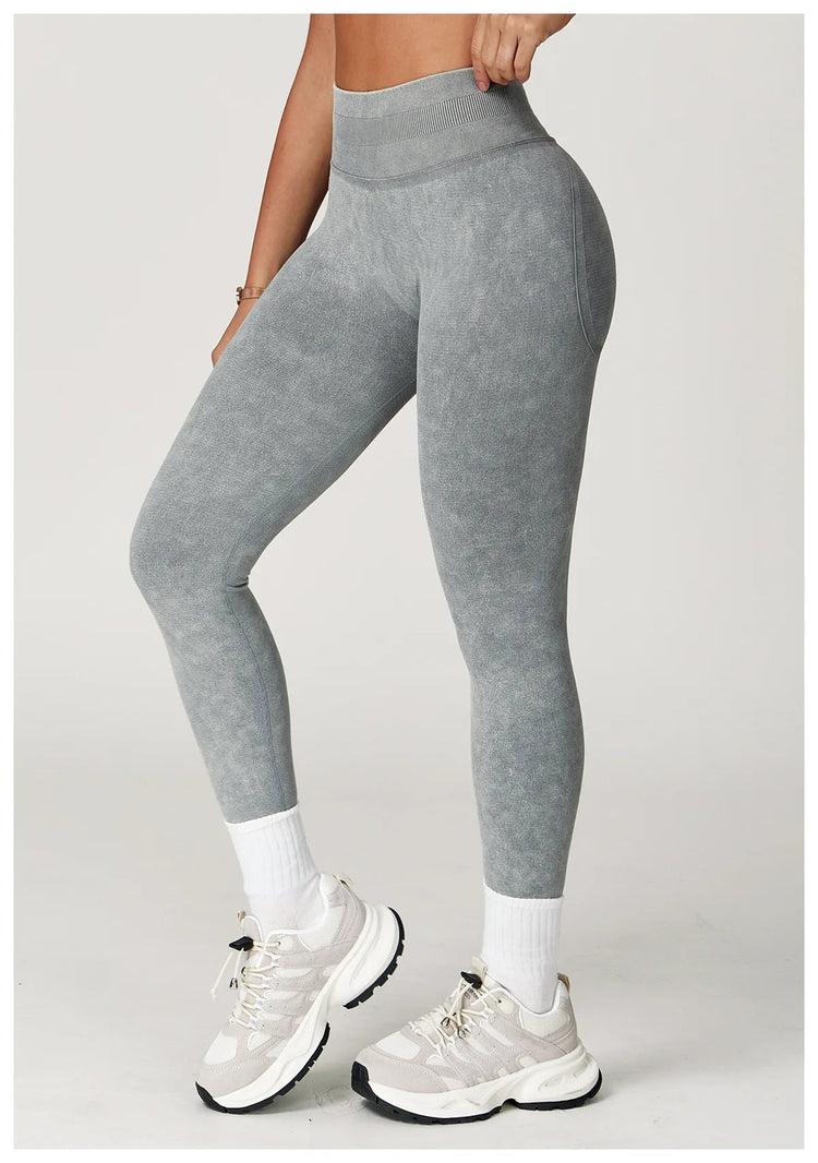 Yoga Pants Impact Leggings Women Seamless Sports Yoga Pant High Waist Ribbed Gym Clothes Fitness Workout Wear Scrunch Bum Tights PlatiNum