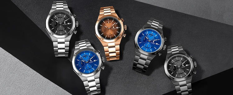 SAPHERO Orologio Cronografo Uomo al Quarzo 5ATM Impermeabile Acciaio Inox con Data, Regalo Perfetto per Padre, Marito, Fidanzato per Natale, Compleanno, San Valentino platinumshop