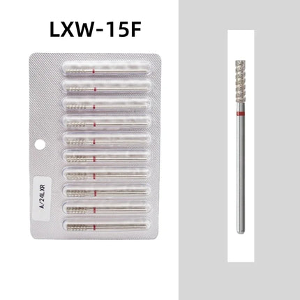 10Pcs Tornado Flame Diamond Nail Drill Bit Fine&Medium Grit Size Manicure Cutters Rotary Burr Drill Accessories Spiral Nail Tool2028 Nail Tools